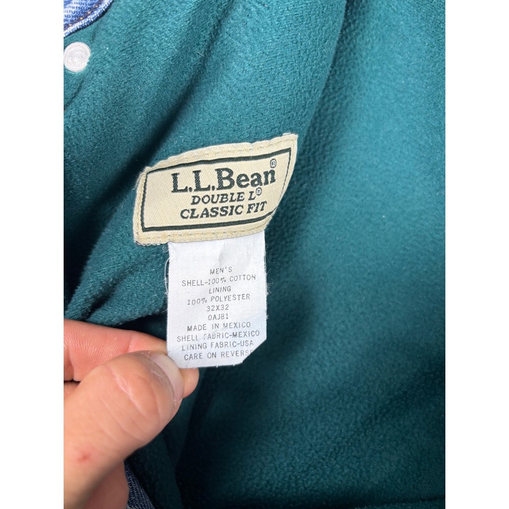 Vintage LL Bean Double L Classic Fit Fleece Lined‎ Jeans 32x31 Light Blue 0AJ81 - Picture 6 of 11
